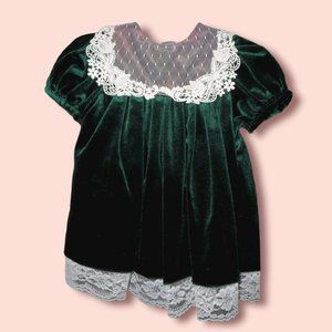 Vintage 90s Emerald Baby Dress